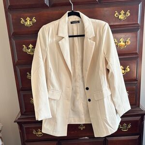 TanJay Women's Elegant Beige Blazer